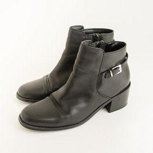 Karen Scott Ringer Black Leather Ankle Boots